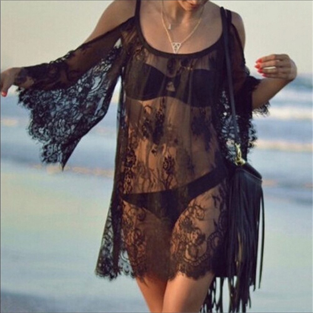 🖤New🖤Boho Cold Shoulder Lace Dress